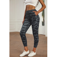 Gray Camouflage Drawstring Joggers