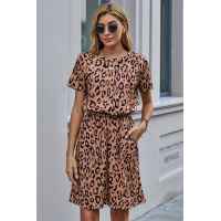 Brown Cheetah Tunic Dress