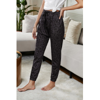 Gray Casual Skinny Leopard Print Pants