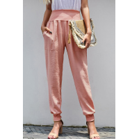 Pink Pocketed Casual Joggers