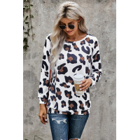 White Leopard Long Sleeve Top