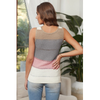 Color Block Knitted Tank Top