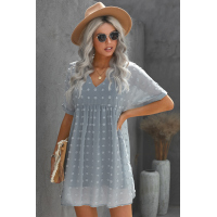 Blue Fever Pitch Pom Babydoll Tunic Dress