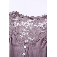 Purple Crochet Lace Button Top