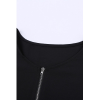 Black Zip To It Blouse