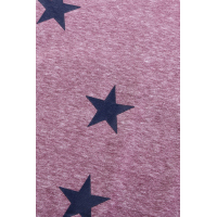 Dark Pink Star Print Short Sleeve T-shirt 